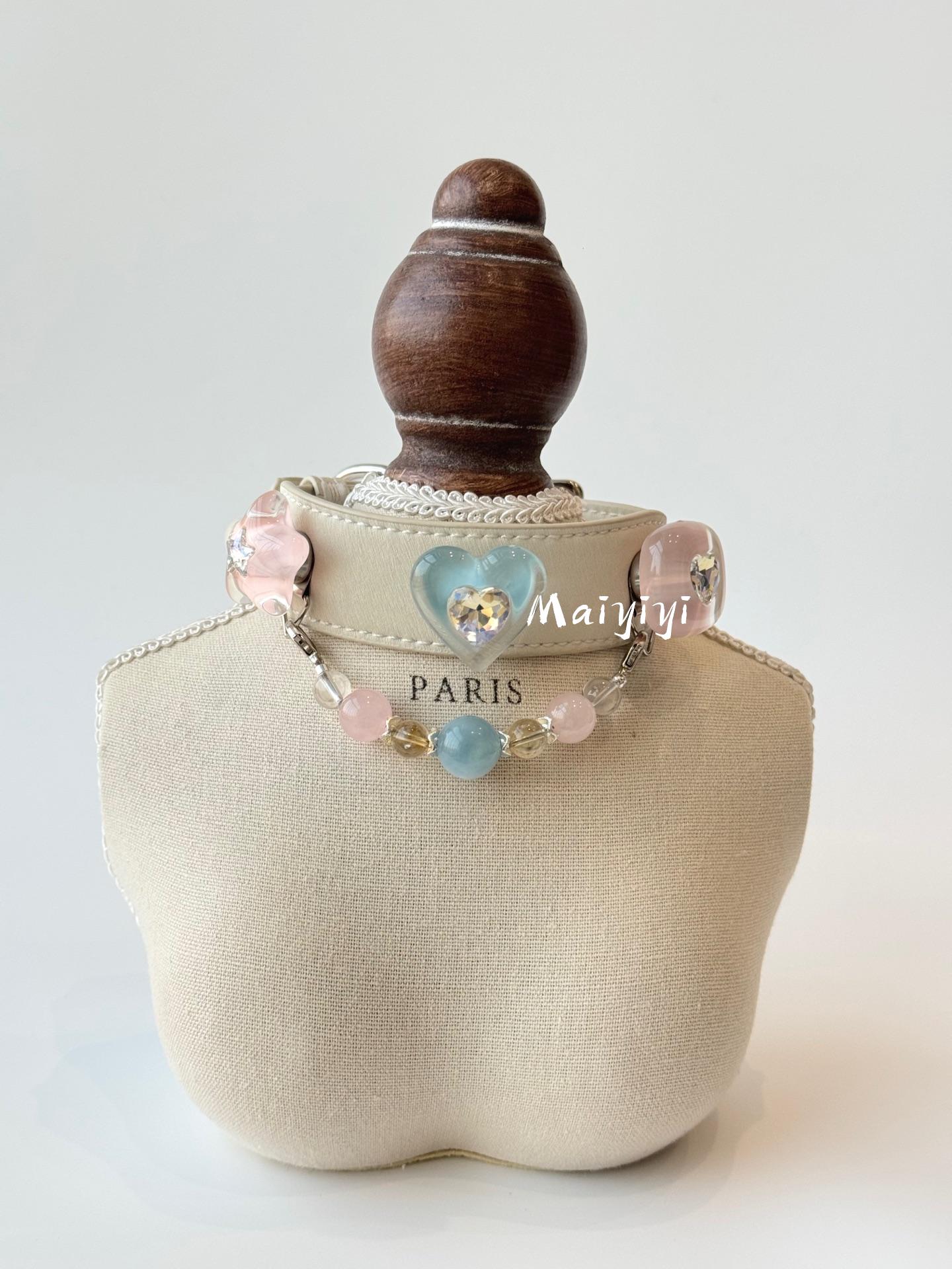 Fashion Crystal Decor Pet Collar, DIY Design Magnetic Buckle Pet Collar for Cats & Dogs Luxury Pet Collar Rich text editor