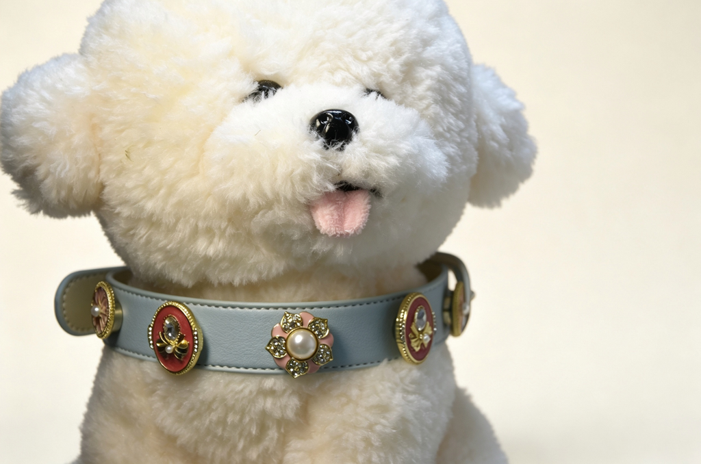 Vintage Gem Pearl Dog Collar, Luxury Royal‑Style Pet Collar