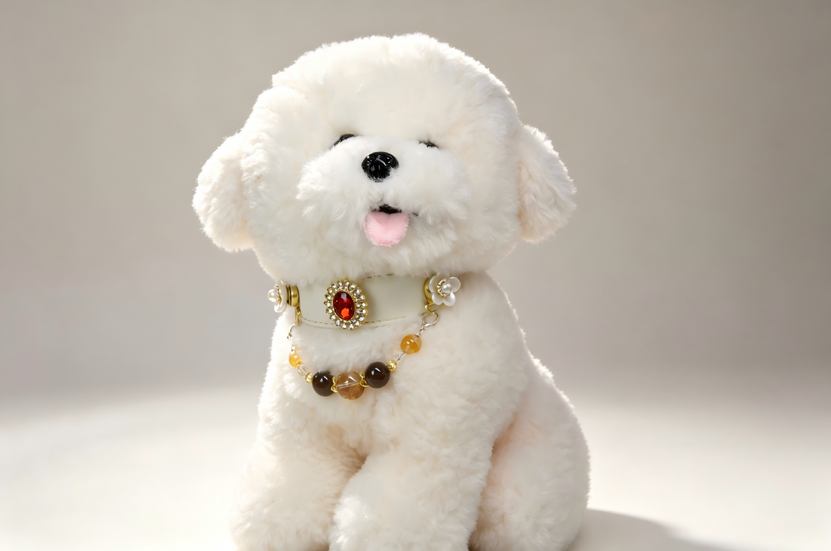 Luxury Ruby Crystal Pearl Beaded Pet Collar, Magnetic Buckle