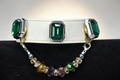 Luxury Emerald Gemstone Pet Collar - Handmade Leather & Crystal Charm