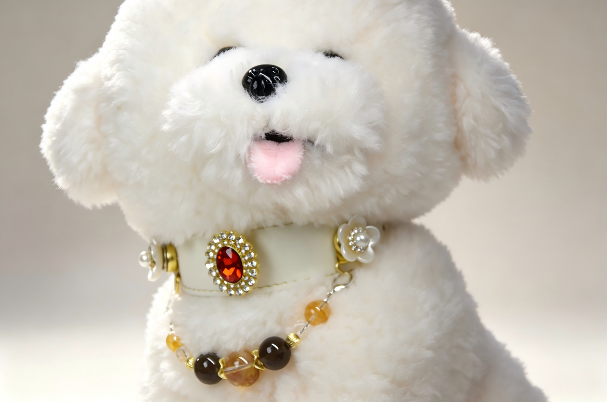 Luxury Ruby Crystal Pearl Beaded Pet Collar, Magnetic Buckle