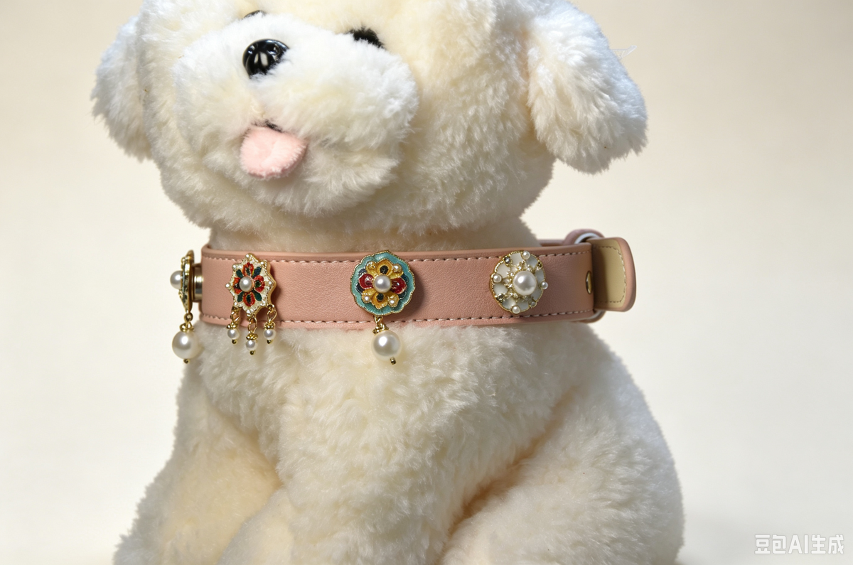 Vintage Gem Pearl Dog Collar, Luxury Royal‑Style Pet Collar