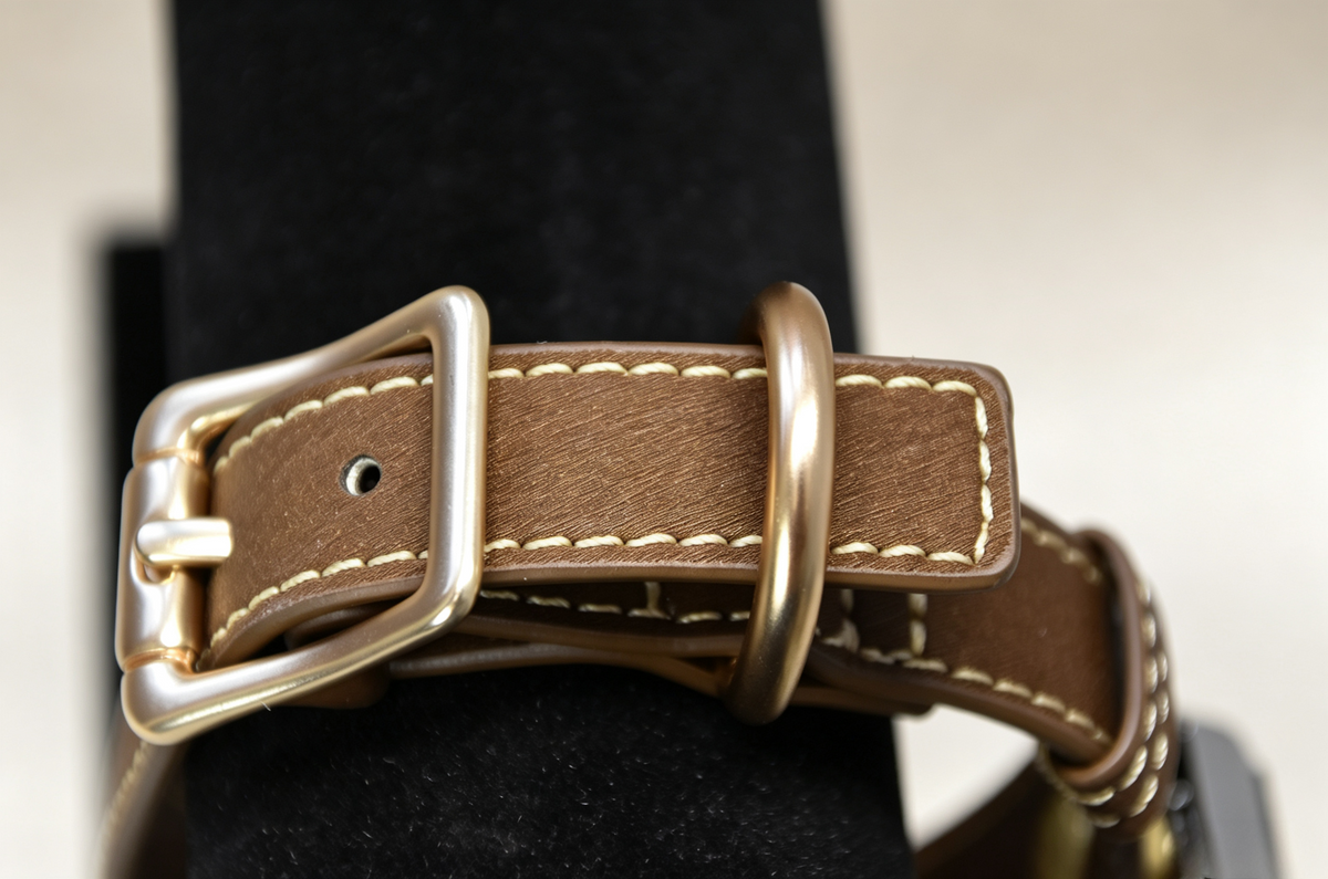 Luxury Emerald Gemstone Pet Collar - Handmade Leather & Crystal Charm