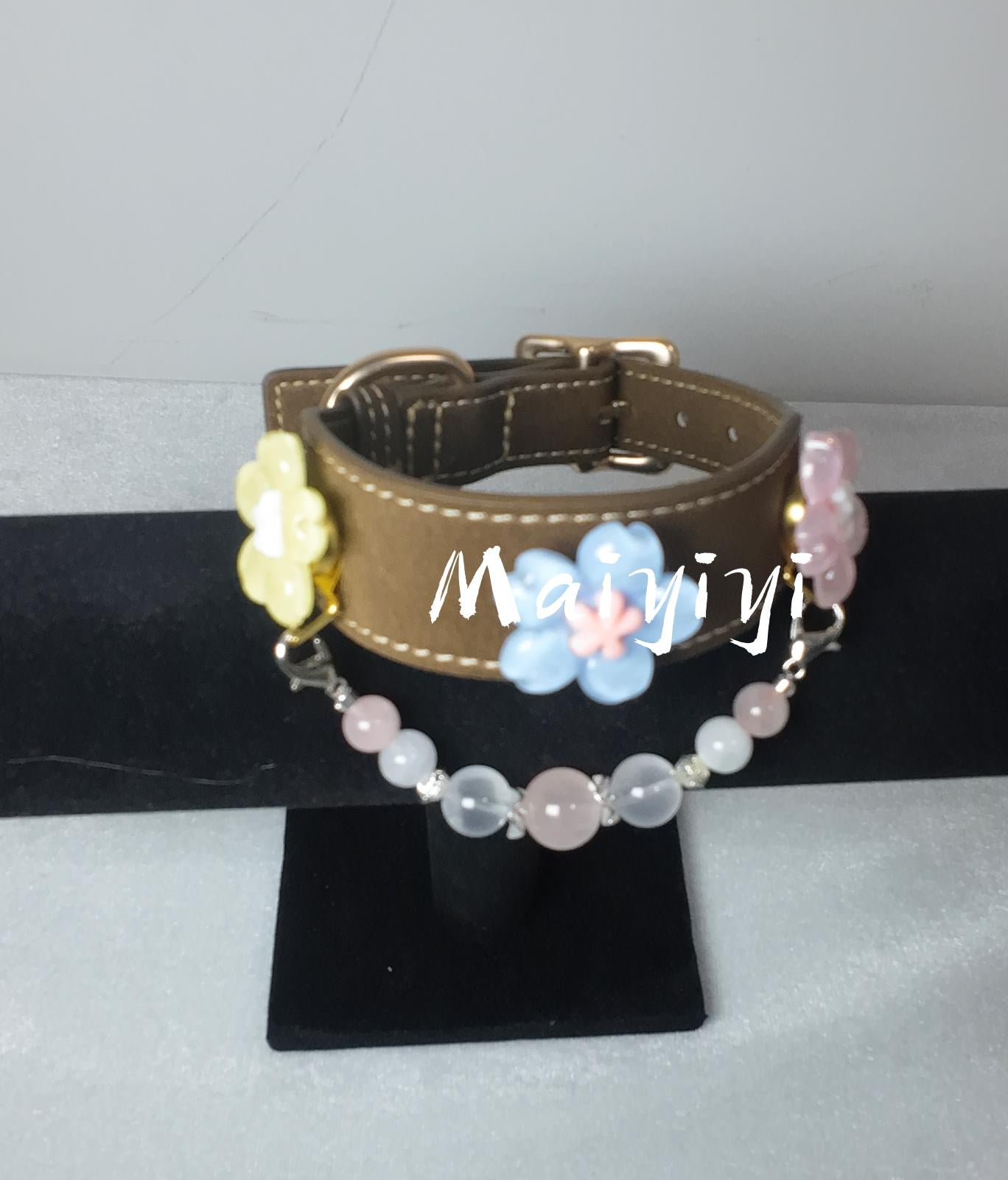 DIY Pet Crystal Gem Collar | Interchangeable Crystals & Accessories. Package Contains 1 Collar + 1 Set of Accessories & Crystals